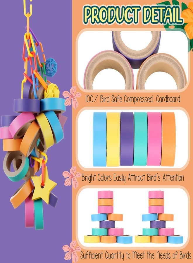 Skyygemm 60 Pcs Fatty Bagels Bird Toys Bulk for Parrots Durable Cardboard Chewing Shredding Foraging Foot for Medium & Large Parrot Mini Macaws African Greys Cockatoos Eclectus Senegal - Image 3